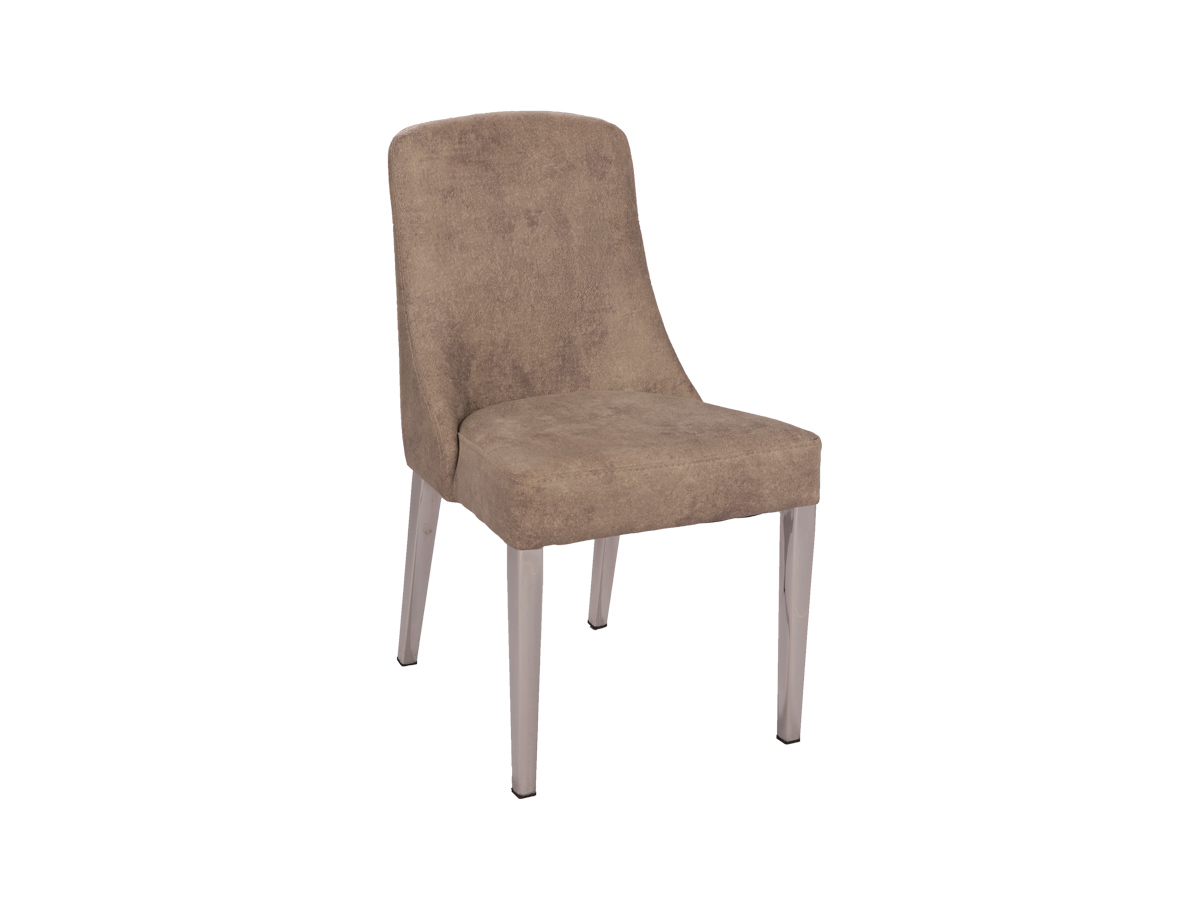 صندلی لبه دار پایه فلزی صاف (کروم )