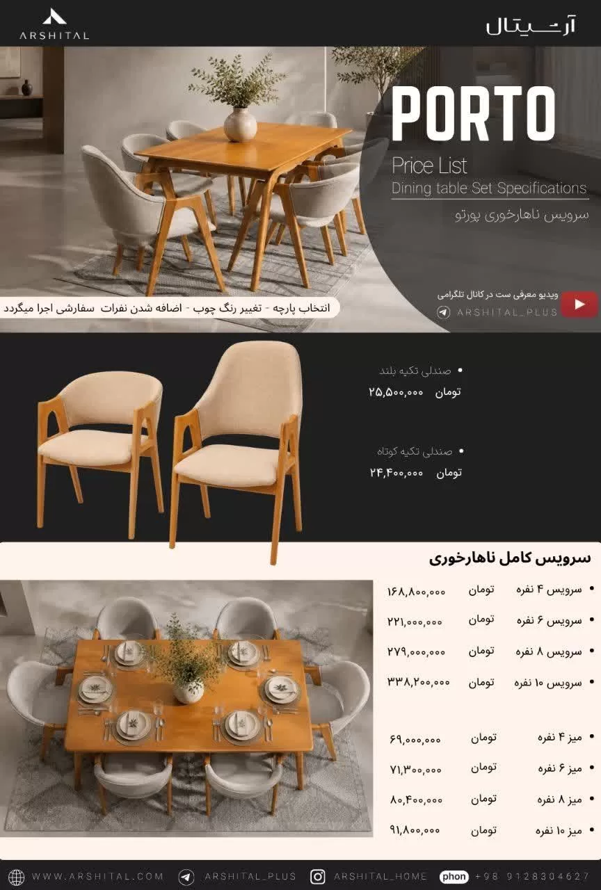 صفحه 1 لیست قیمت ست ناهارخوری ال پورتو